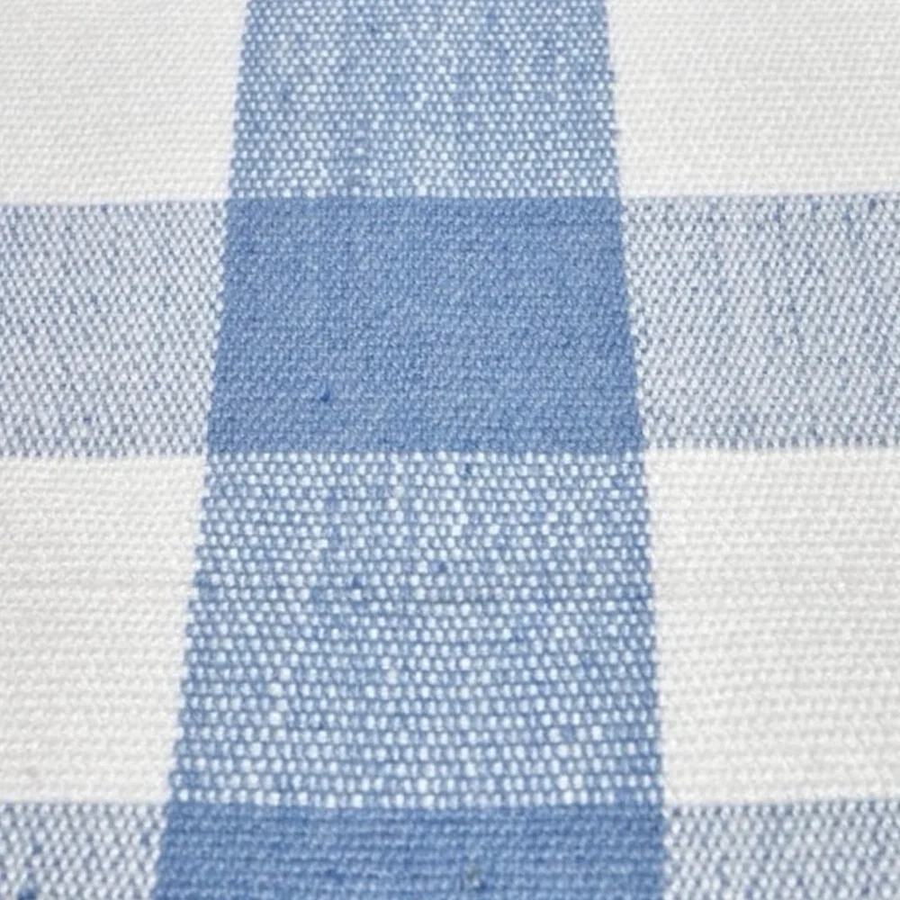 My Texas House Blue & White Gingham Fringe Layering Rug - Walmart
